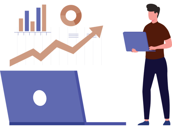 Businessman giving report insights  Illustration