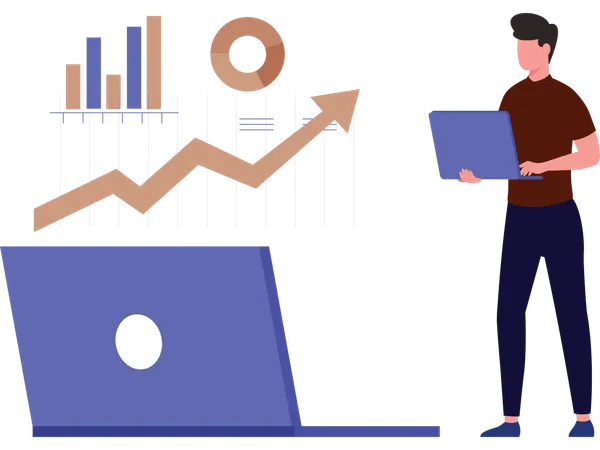 Businessman giving report insights  Illustration