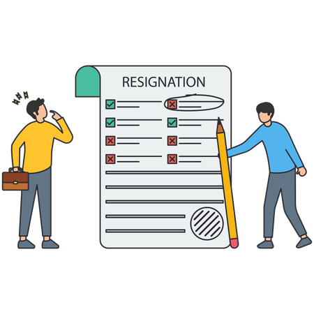 Businessman giving resignation  Illustration