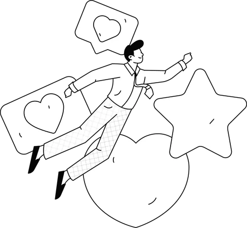 Businessman giving service opinion  Illustration