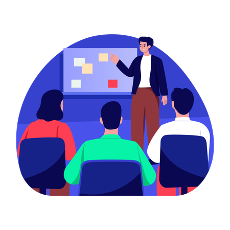 Businessman giving skill training  Illustration