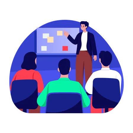 Businessman giving skill training  Illustration