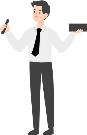 Businessman giving speech Illustration