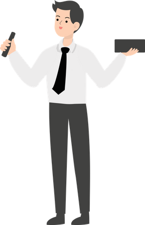 Businessman giving speech  Illustration