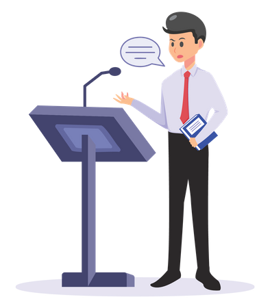 Businessman giving speech  Illustration