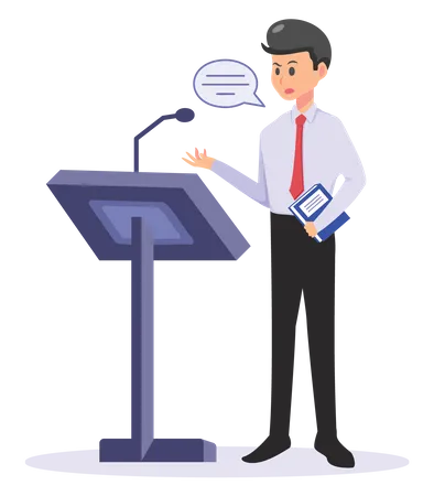 Businessman giving speech  Illustration