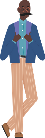 Businessman giving stylist pose  Illustration