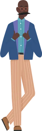 Businessman giving stylist pose  Illustration