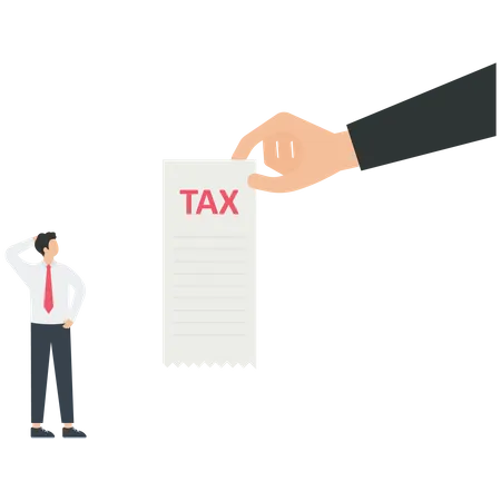 Businessman giving tax list  Illustration