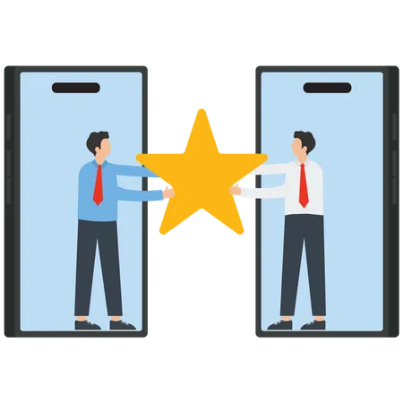 Businessman giving the star  Illustration