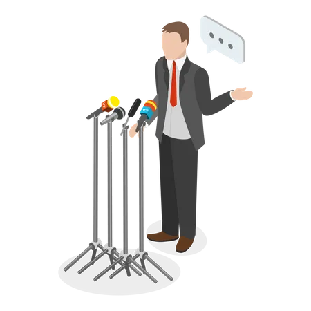 Businessman giving TV Interview  Illustration