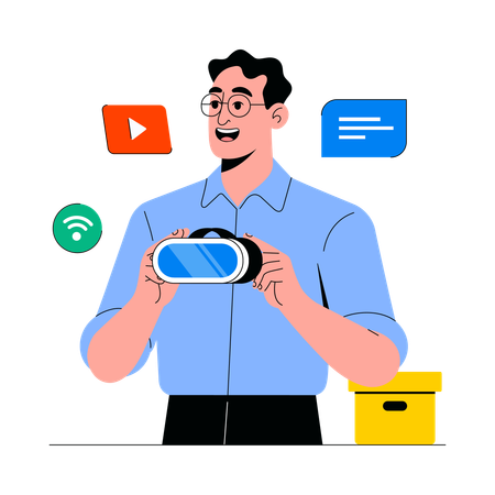 Businessman giving VR Demo  Illustration