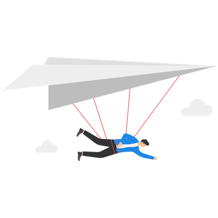 Businessman gliding  Illustration