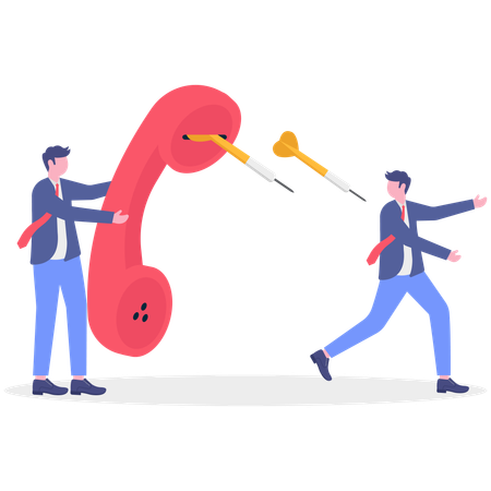 Businessman go away from customer call  Illustration