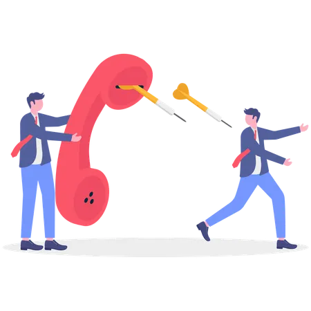 Businessman go away from customer call  Illustration