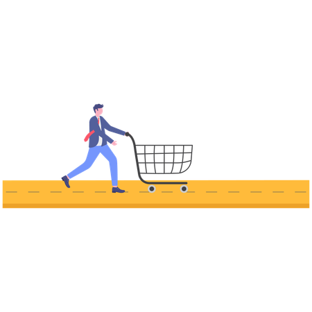 Businessman goes for shopping  Illustration