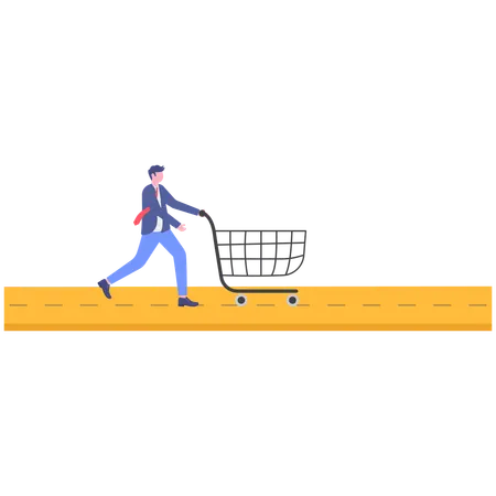 Businessman goes for shopping  Illustration