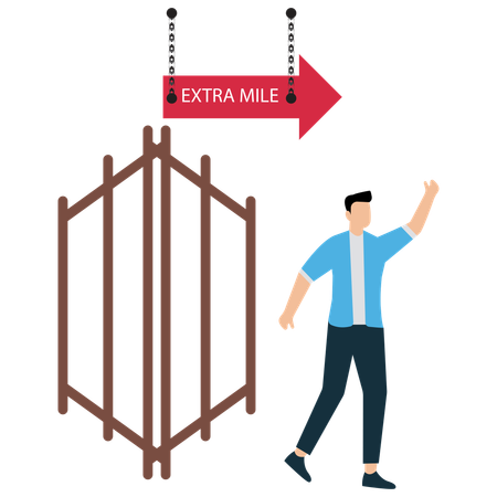 Businessman Going Extra Mile for Success  Illustration