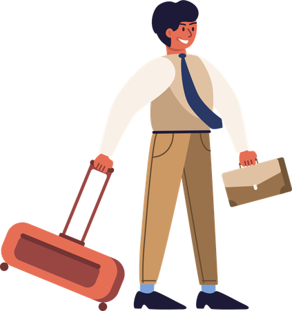 Businessman going for business trip  Illustration