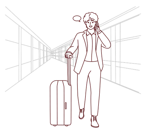 Businessman going for business trip  Illustration