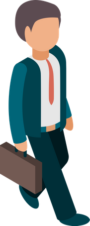 Businessman Going Office Illustration
