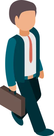 Businessman Going Office Illustration