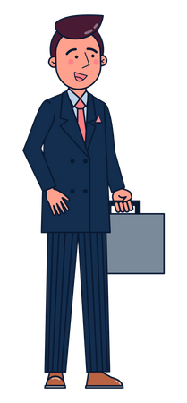 Businessman going office  Illustration