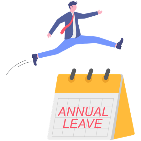 Businessman going on annual leave  Illustration