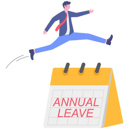 Businessman going on annual leave  Illustration