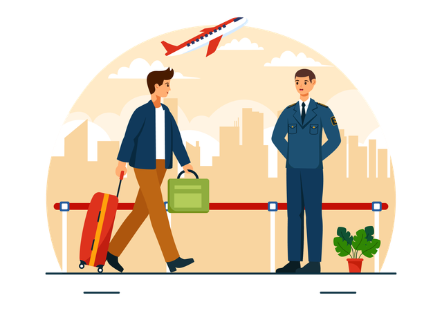 Businessman going on business tour  Illustration