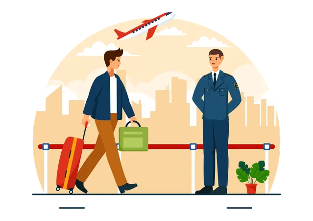 Businessman going on business tour  Illustration