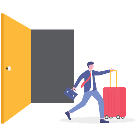 Businessman going on business trip  Illustration