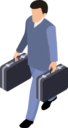 Businessman going on flight  Illustration