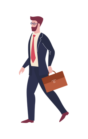 Businessman Going To Work  Illustration