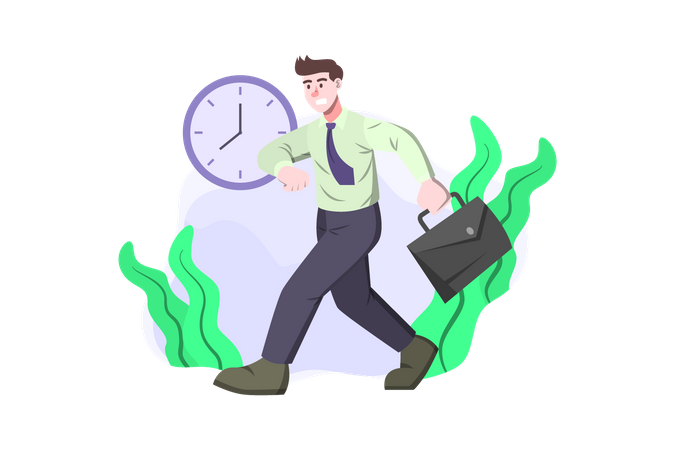 Businessman going to work  Illustration