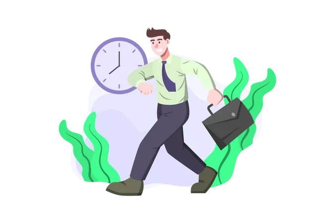 Businessman going to work  Illustration