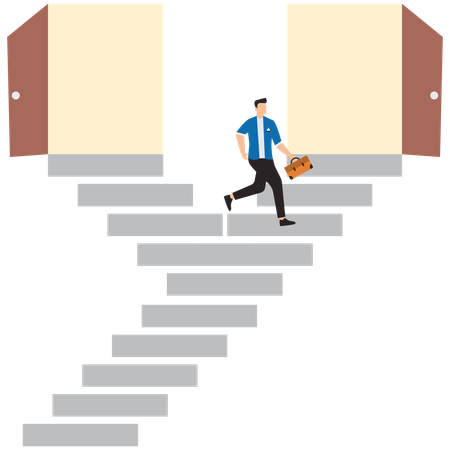 Businessman going towards business opportunities  Illustration