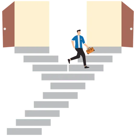 Businessman going towards business opportunities  Illustration