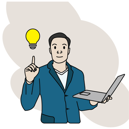 Businessman Got Idea  Illustration