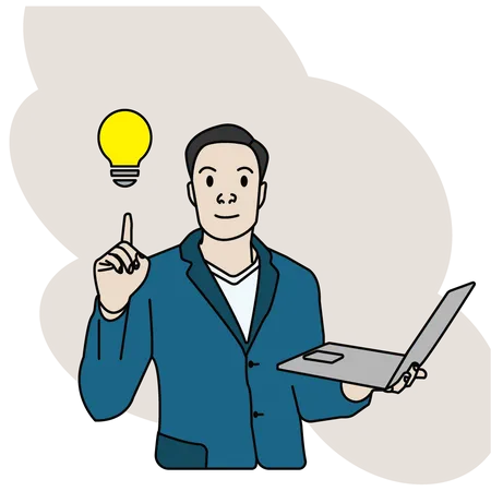 Businessman Got Idea  Illustration