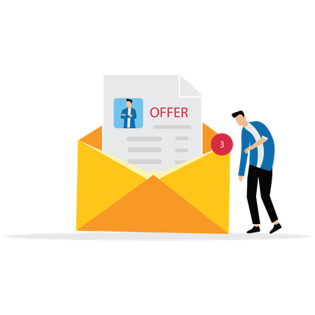 Businessman got job opportunity to be promoted  Illustration