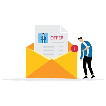 Businessman got job opportunity to be promoted  Illustration