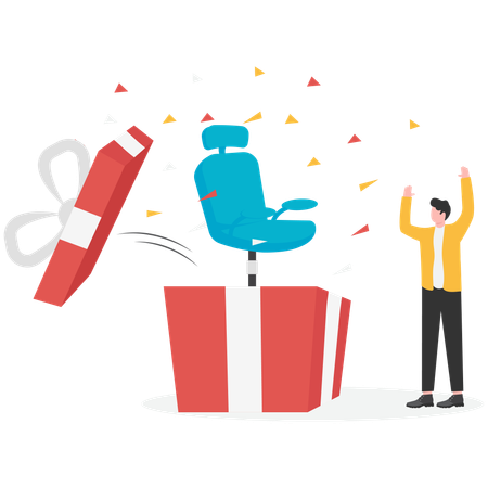 Businessman got job promotion  Illustration