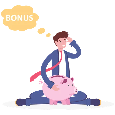 Businessman got no bonus  Illustration