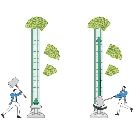 Businessman growing business finance  Illustration
