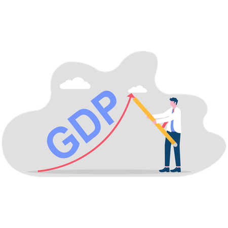 Businessman growing business gdp  Illustration