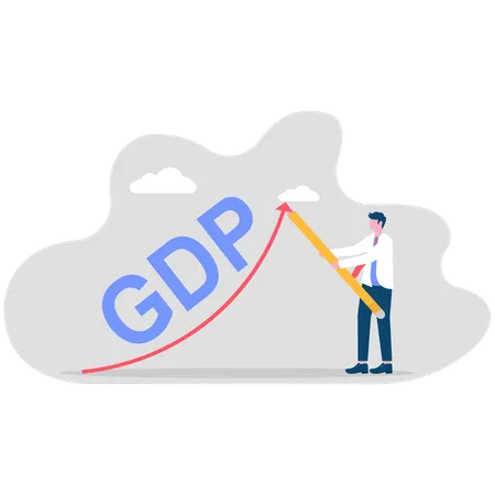 Businessman growing business gdp  Illustration