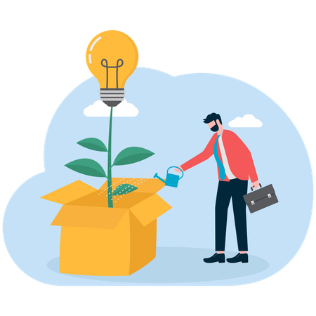 Businessman growing business idea  Illustration