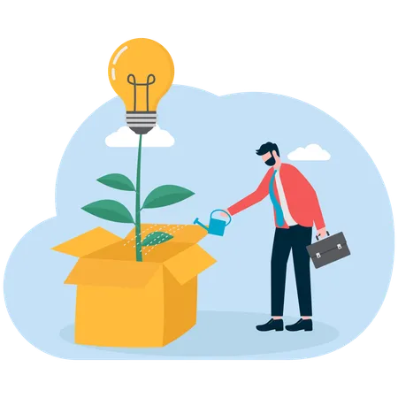 Businessman growing business idea  Illustration