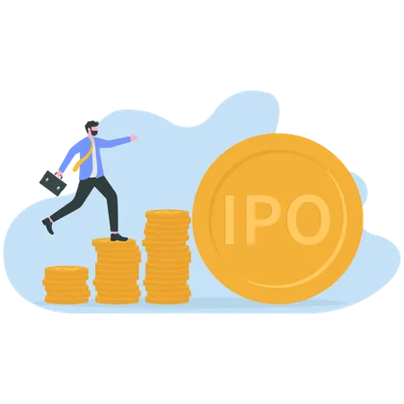 사업가, 사업 확장 중, IPO  일러스트레이션